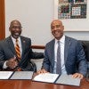 Rice University hosted representatives from Tuskegee University March 27 and 28 to discuss opportunities regarding academic and research collaborations. The two universities signed a memorandum of understanding to pursue such efforts.