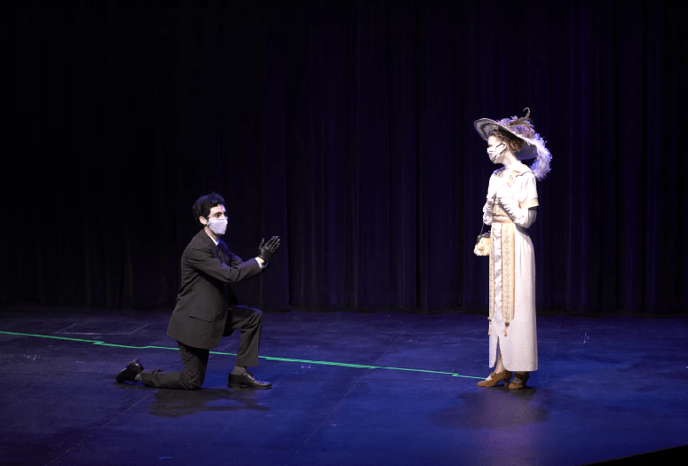 Matthew Alter and Elise Gibney play, respectively, John "Jack" Worthing and Gwendolyn Fairfax. (Photo by Alan D. Kim)