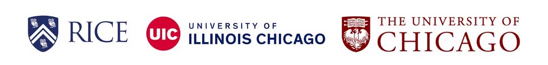 Logos of Rice University, the University of Chicago and the University of Illinois at Chicago