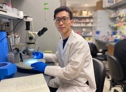 Rice University graduate student Caleb Chang carried out time-resolved crystallography experiments to determine the mechanism of a polymerase as it aids in the replication of DNA. (Credit: Courtesy of the Yang Gao Lab/Rice University)
