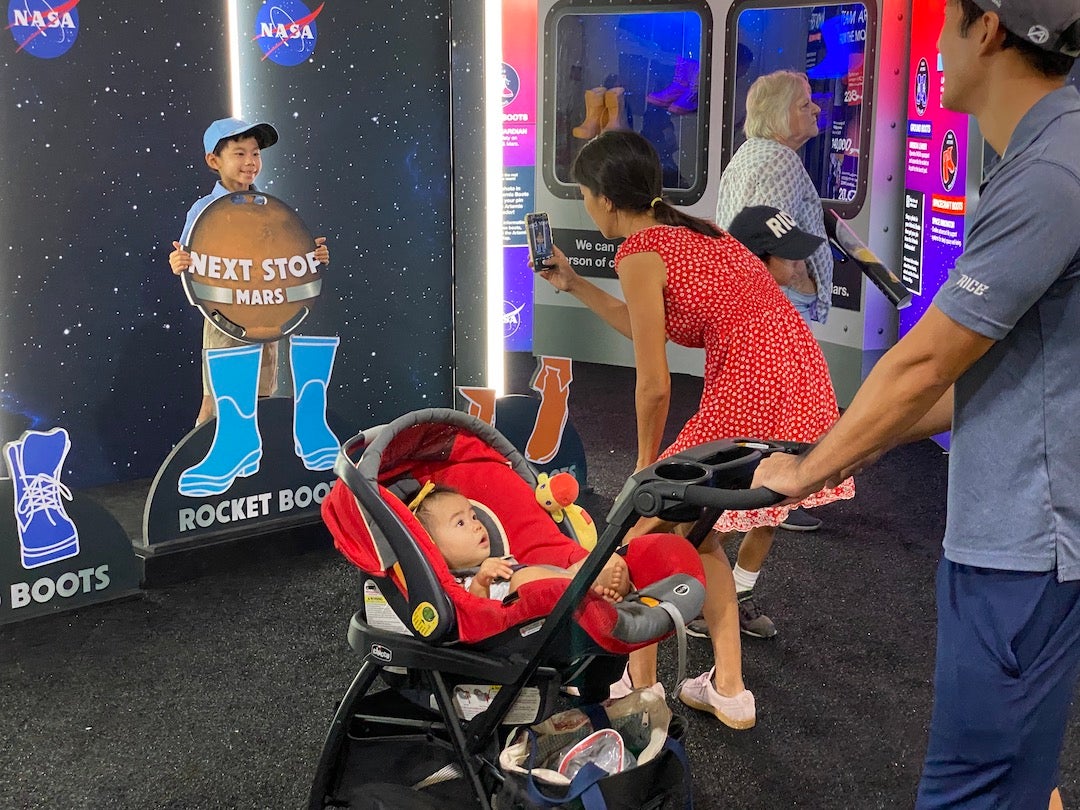 There were plenty of photo ops inside the NASA tent as well.