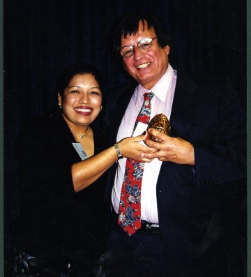 Richard Tapia accepting an award