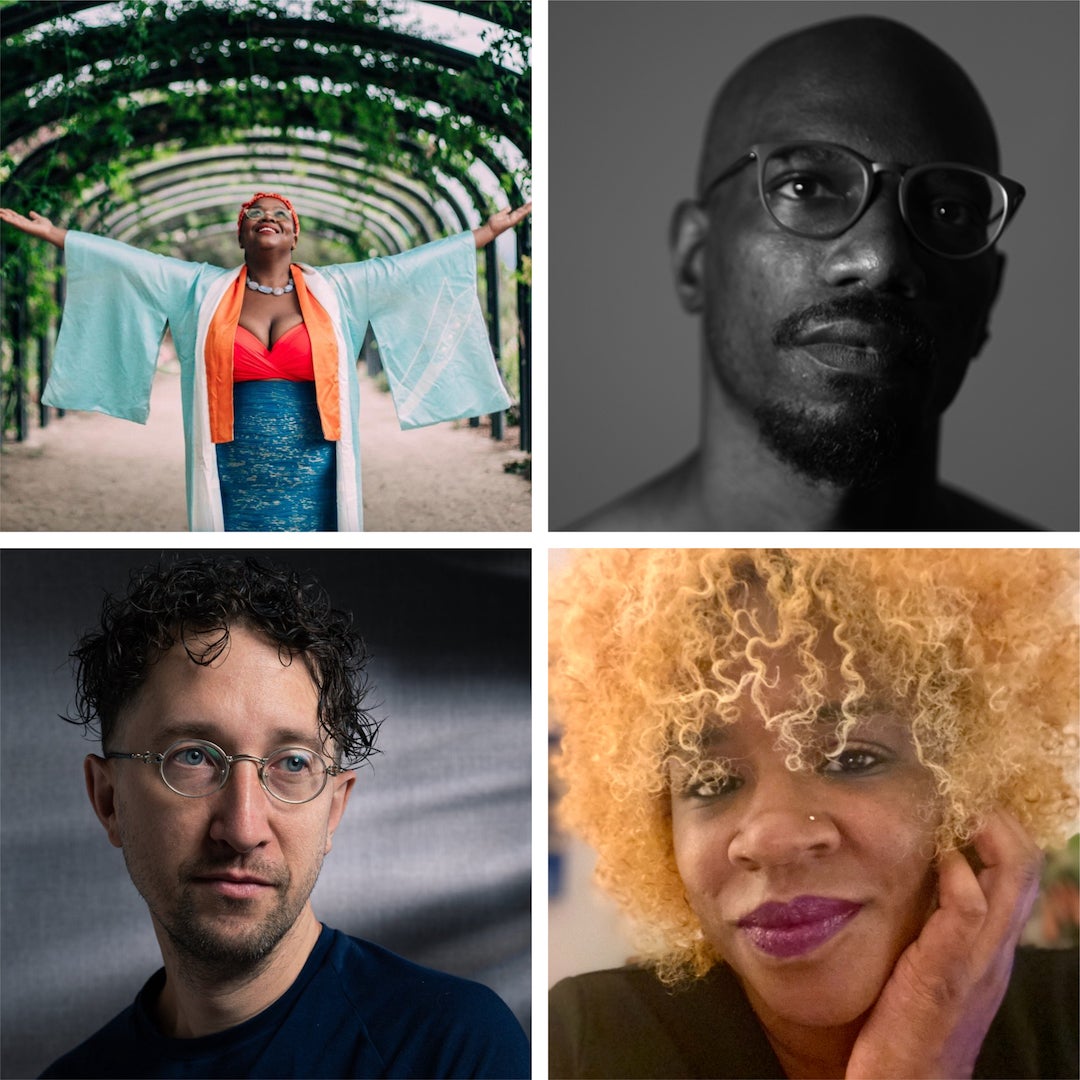 Houston-based artists in the Diluvial Houston arts incubator include, clockwise from top left, Lisa E. Harris, Ronald Llewellyn Jones, Ayanna Jolviet McCloud and JD Pluecker