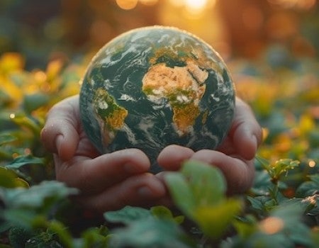 Photo of earth in hands