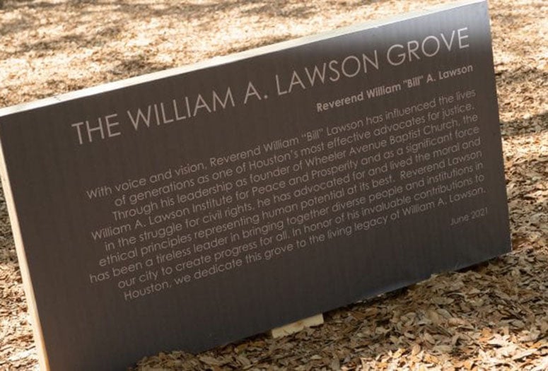 “We think this will be an inspiration for many generations of Rice students,” said Rice President David Leebron of the newly named grove.