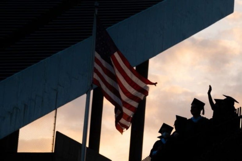 Graduates and the Flag