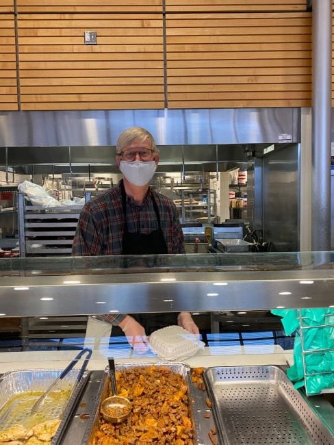 Man serving food