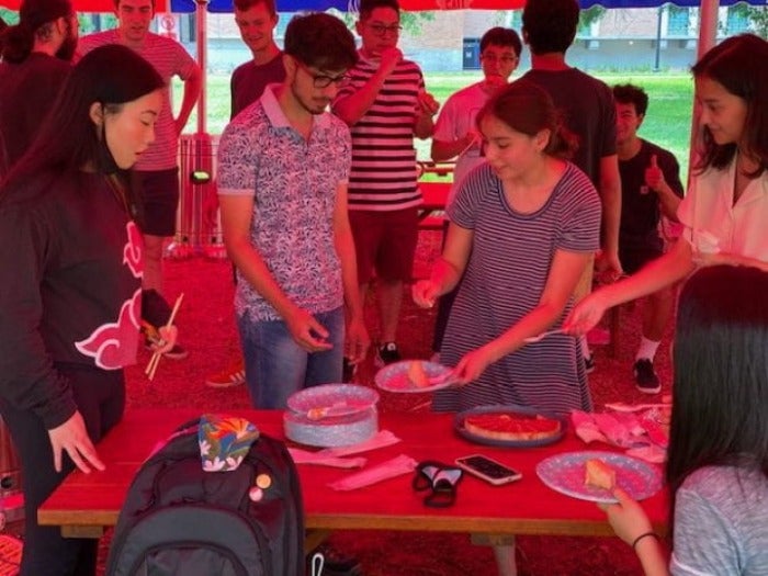 Students eating