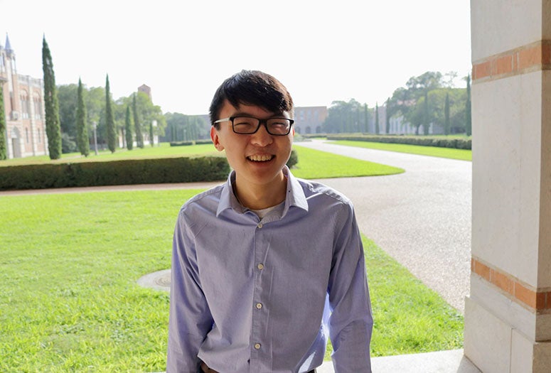 Will Rice junior Jim Zhang will graduate with simultaneous bachelor’s and master’s degrees in biochemistry