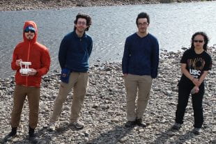 Rice University geochemist Mark Torres (second from right) on Iceland's Efri Haukadalsá River in 2019 with Rice graduate students Yi Hou (right) and Trevor Cole '20 (left) and California Institute of Technology graduate student Preston Kemeny (second from left). (Photo by Trevor Cole)