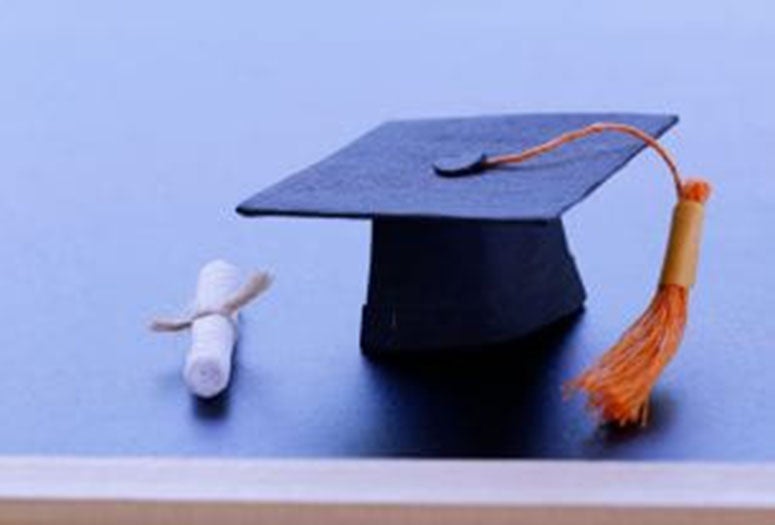 Grad cap and diploma