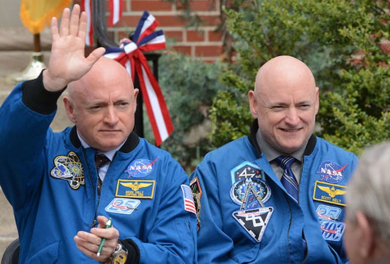 The experience of identical twin astronauts Mark, left, and Scott Kelly was the basis for NASA's Twins Study, which followed them for the year Scott spent at the International Space Station. Data from the study showed humans appear to age faster in space. (Credit: NASA)