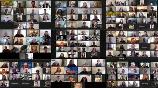 Zoom call featuring a large amount of participants. 