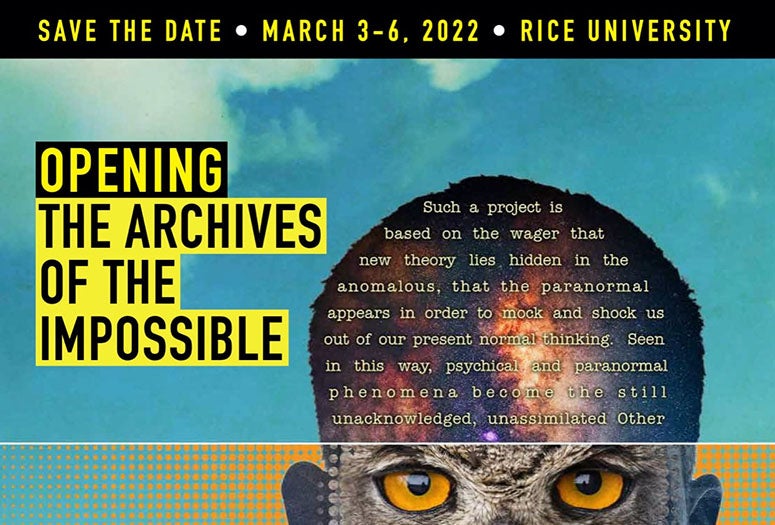 Jeffrey Kripal will host a scholarly UFO-focused conference, "Opening The Archives Of The Impossible,” at Rice's Fondren Library March 3-6, 2022.
