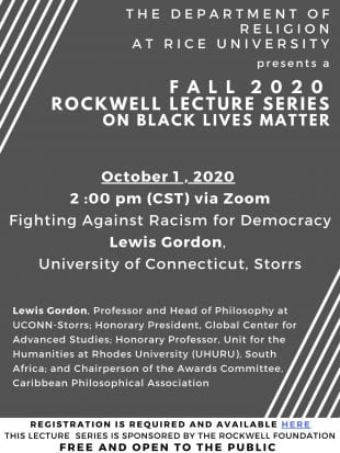 Poster for Rockwell Lecture Series on Black Lives Matter