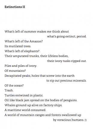 “El cero móvil de su boca” (“The Mobile Zero of Its Mouth”) is Heffes' first volume of poetry. (Click to enlarge poem.)