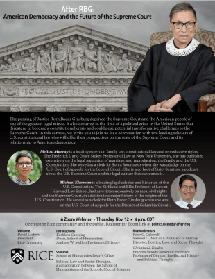 Major challenges now facing the Supreme Court will be the topic of a Nov. 12 webinar.
