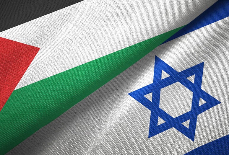 Isreali and Palestanian Flags