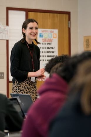 Aster O'Leary teaching her class