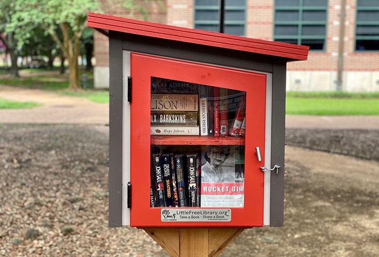 One of the three new Little Free Libraries is outside Valhalla