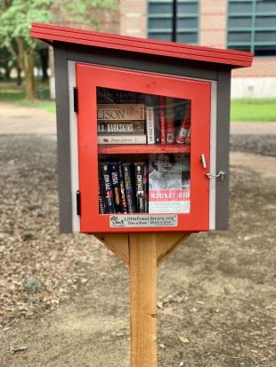 One of the three new Little Free Libraries is outside Valhalla. (Photos by Katharine Shilcutt)