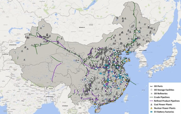 The Baker Institute China Energy Map, July 2020.