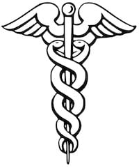 The caduceus, often depicted as a symbol of medicine. Courtesy of Wikipedia