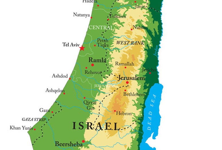 Isreal Geographical Map 