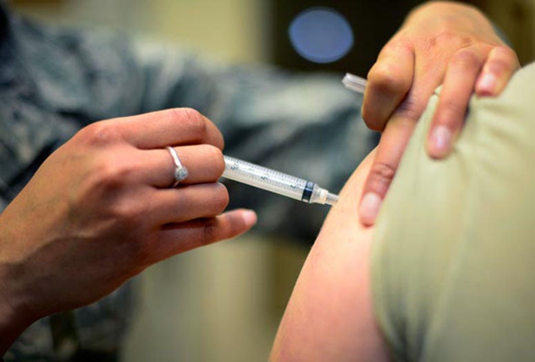 flu shot being administered