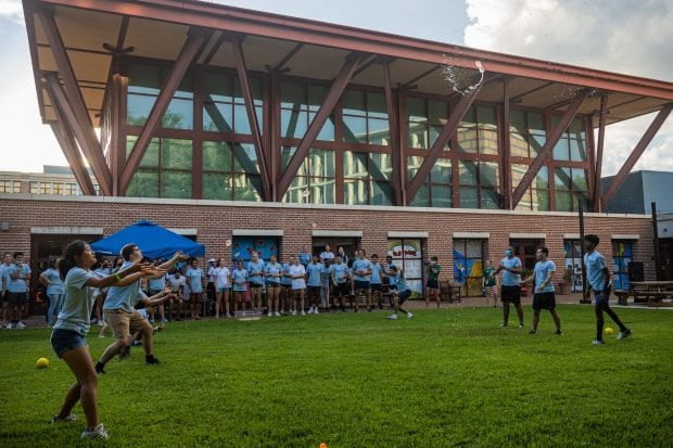 Rice students playing outside