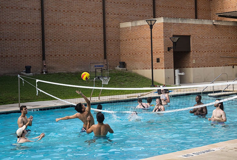 Students playing water polo