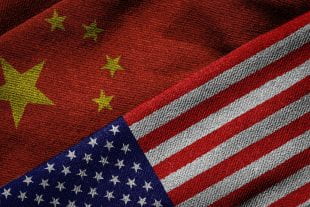 chinese and american flag