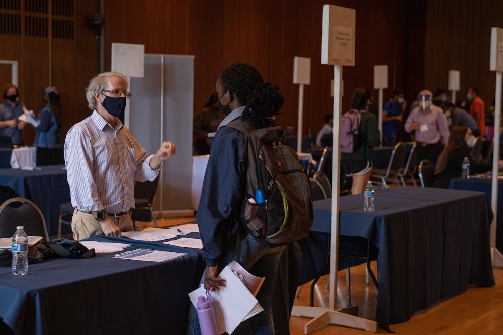 The annual Discover Research Fair returned in person this year, held Sept. 29 in the Grand Hall at the Rice Memorial Center.