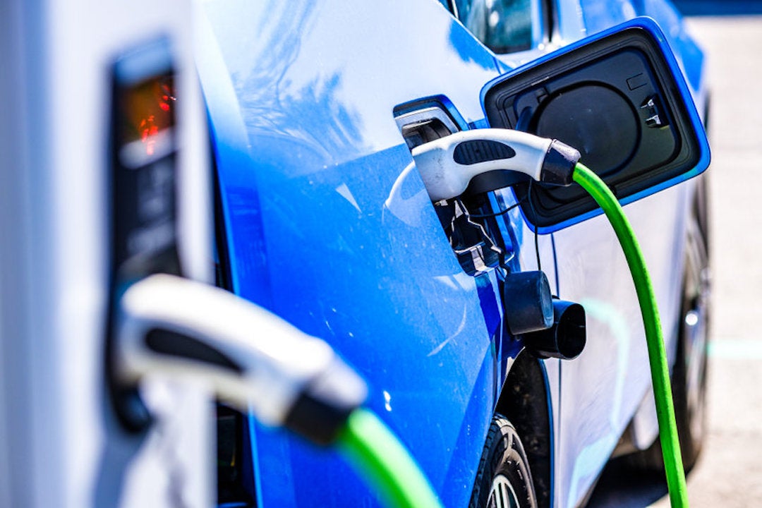Photo of an electric car charger.