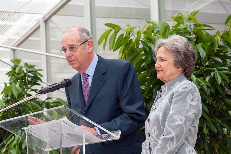 Raymond Brochstein and wife, Susan Brochstein, at opening of Brochstein Pavilion