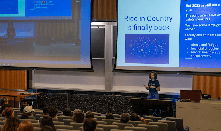 Rice in Country 2022 on campus orientation