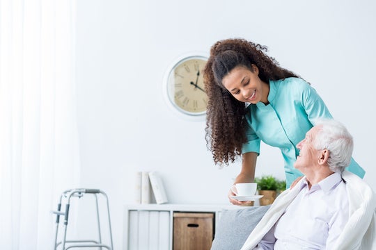 Caregiver with elderly family member. 