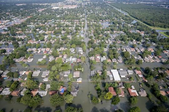 Flooding caused by Hurricane Harvey in Southeast Texas on August 31, 2017 (Air National Guard photo by Staff Sgt. Daniel J. Martinez/Released)