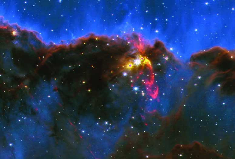 telltale signs of new stars revealed by JWST in the constellation Carina 