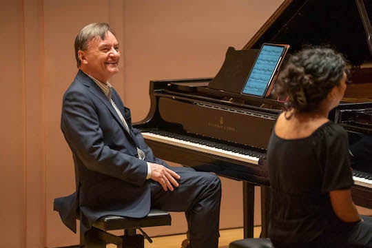 British-born classical pianist Sir Stephen Hough gives Shepherd School master class