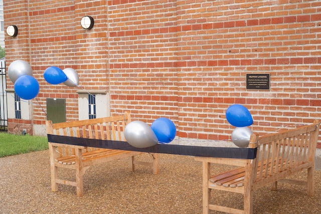 An area to the east of Reckling Park’s entrance titled “Helfman Landing” was dedicated to Alan Helfman and the Helfman family for their support of Rice University on April 6.