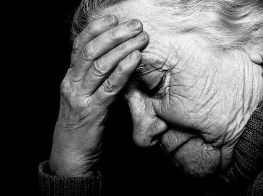 Photo of grieving woman