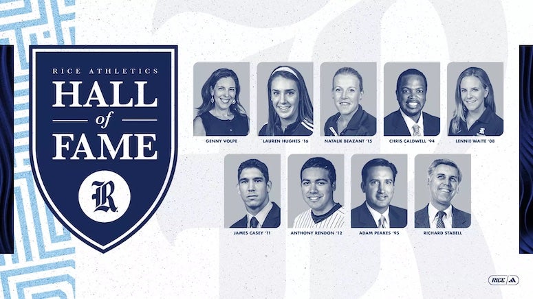 The Rice Athletics Hall of Fame will induct its next class of legendary performers on Friday, October 27.