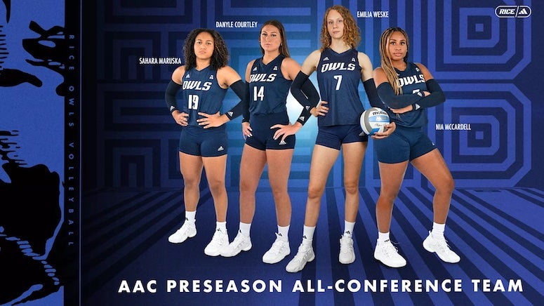Emilia Weske, Danyle Courtley, Nia McCardell and Sahara Maruska have all been named to the American Athletic All-Conference Preseason Team.