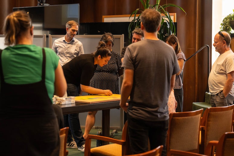 A lecture and demonstration of conservation techniques for art and paper was held by conservator Lacey VanderJagt at the Fondren Library July 26.