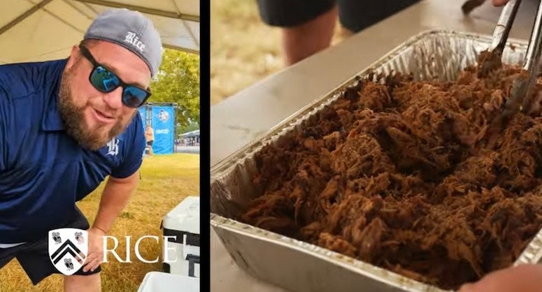 James DeNicco, director of the principles of economics program and senior lecturer at Rice University, has a knack for providing Rice students with authentic Texas barbecue at Rice sporting events when he’s not in the classroom.