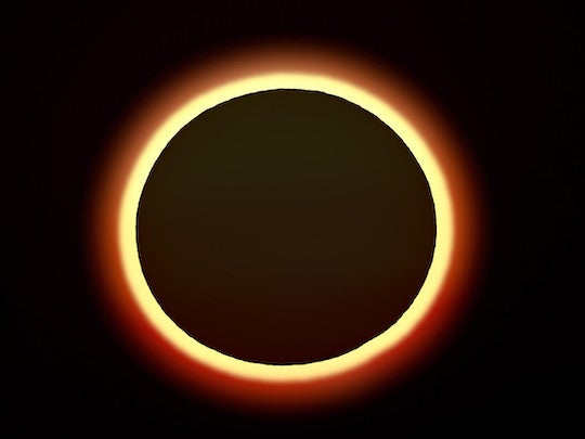 Photo of an annular solar eclipse. Photo credit: 123rf.com