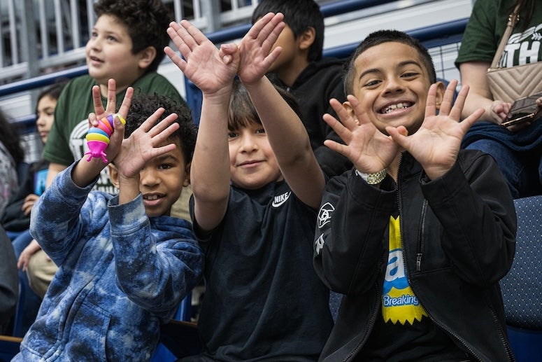 Tudor Fieldhouse was packed with energy and excitement Dec. 13 as Rice Athletics and the Rice University School Mathematics Project (RUSMP) hosted Houston-area students for the 10th annual School House Mania.