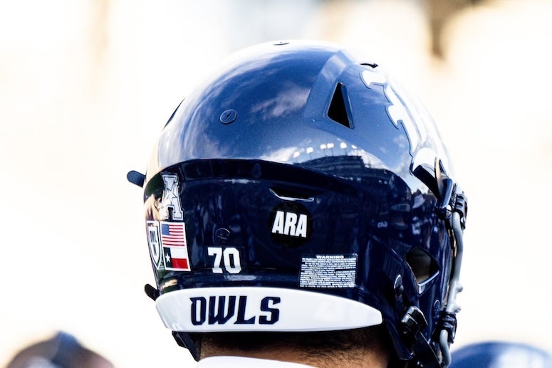 The Rice University football team sported stickers on its helmets with the initials “ARA" in honor of Andrea Rodriguez Avila during its season opener Aug. 31.