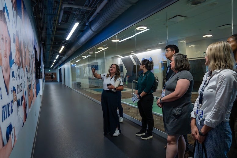 Faculty and staff members at Rice University gathered for a unique learning experience outside of the classroom at the Rice football team’s inaugural “Faculty and Staff Appreciation Day” event Oct. 22.